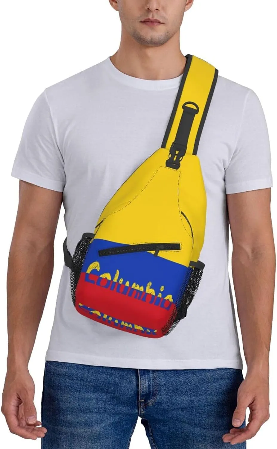 Columbia Sling Bag Columbia Flag Shoulder Bag Columbia Crossbody Chest Daypack Casual Backpack Bag for Colombians