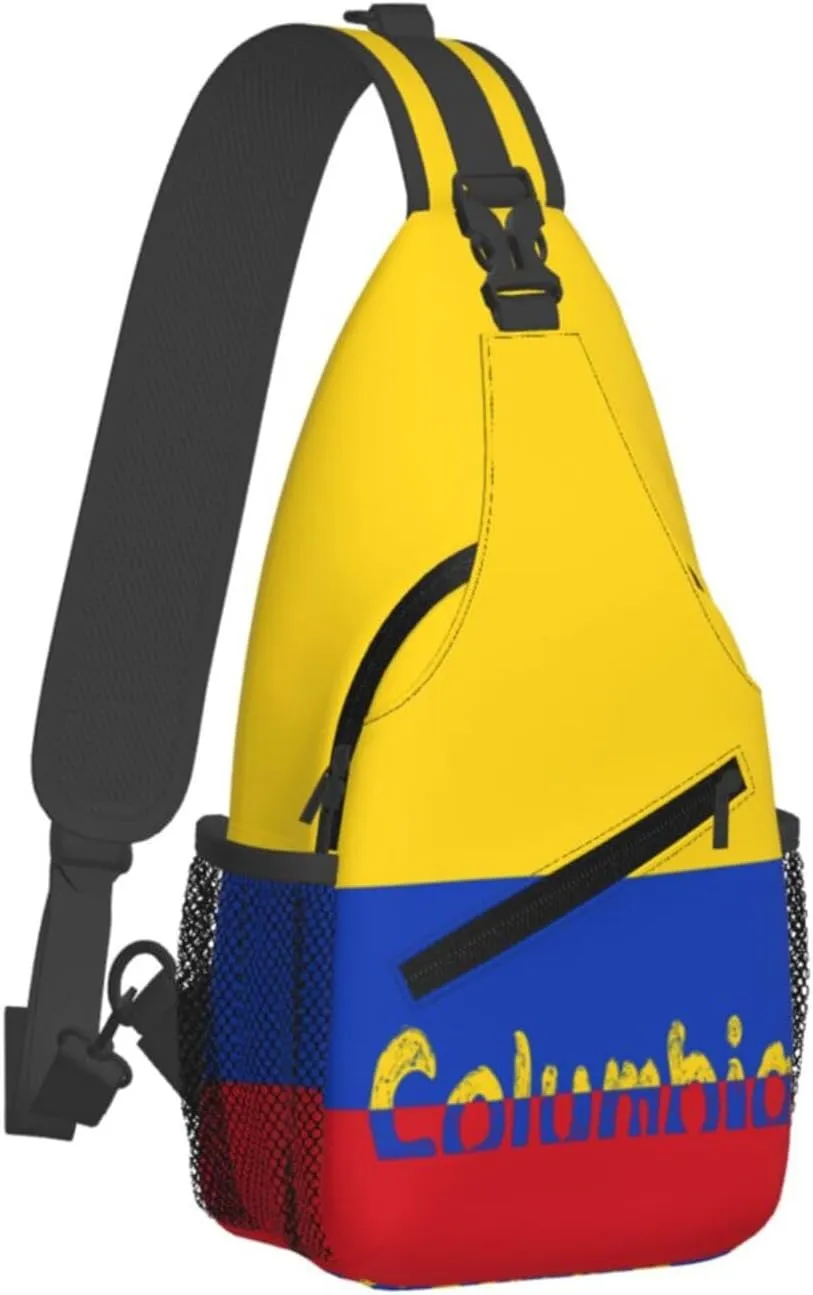 Columbia Sling Bag Columbia Flag Shoulder Bag Columbia Crossbody Chest Daypack Casual Backpack Bag for Colombians