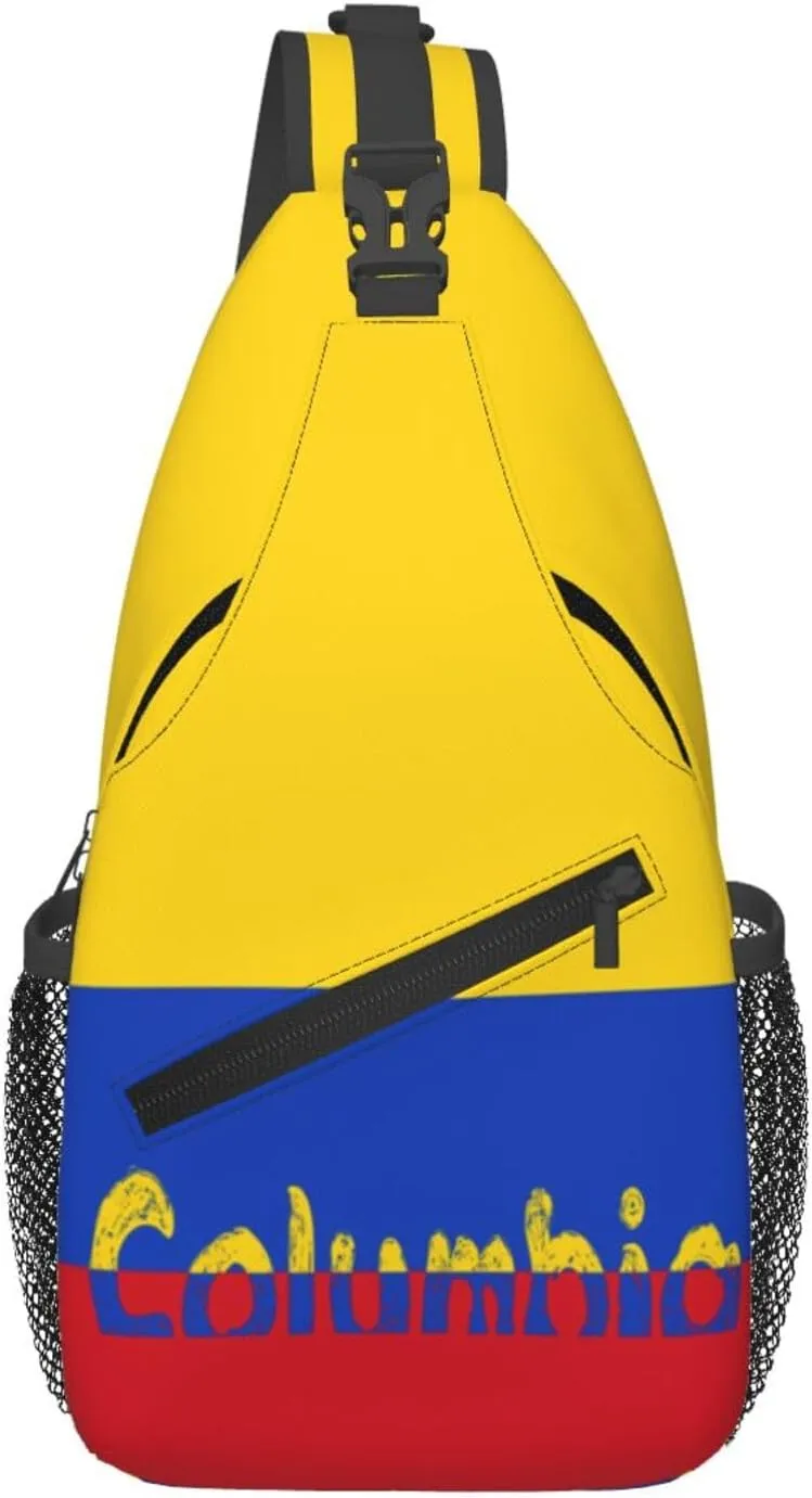 Columbia Sling Bag Columbia Flag Shoulder Bag Columbia Crossbody Chest Daypack Casual Backpack Bag for Colombians