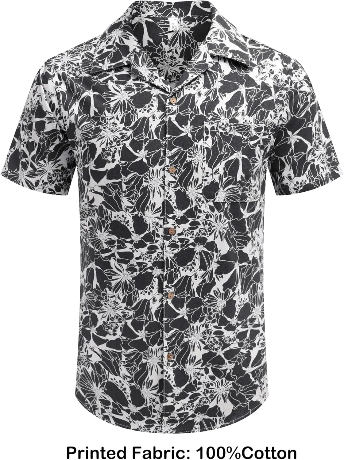 COOFANDY Mens Hawaiian Shirt Short Sleeve Buttoon Down Shirts Casual Tropical Floral Summer Linen Shirts