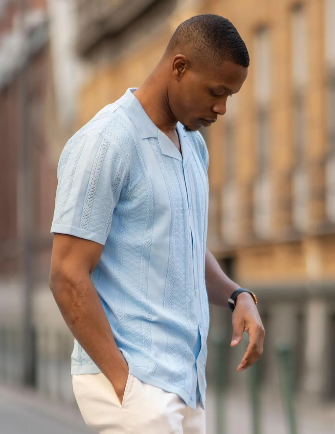 COOFANDY Men's Knit Shirts Vintage Short Sleeve Button Down Shirt Casual Summer Beach Shirt