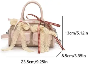 Coquette Bow Purse Cute Crossbody Bags for Women Y2k Purse Fashion Shoulder Handbag Top Handle Satchel Tote Bag
