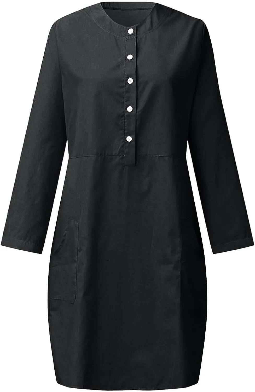 Cotton Linen Dresses for Women 2024 Fall Long Sleeve Solid Button Down Dress Semi Formal Pullover Top Linen Dresses