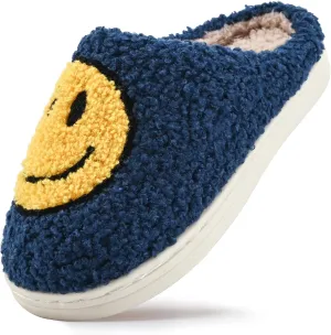 COVS Cute Kids Smile Face Slippers for Girls Boys Soft Plush Non-Slip Toddler House Slippers Little kids smile slippers Indoor Outdoor