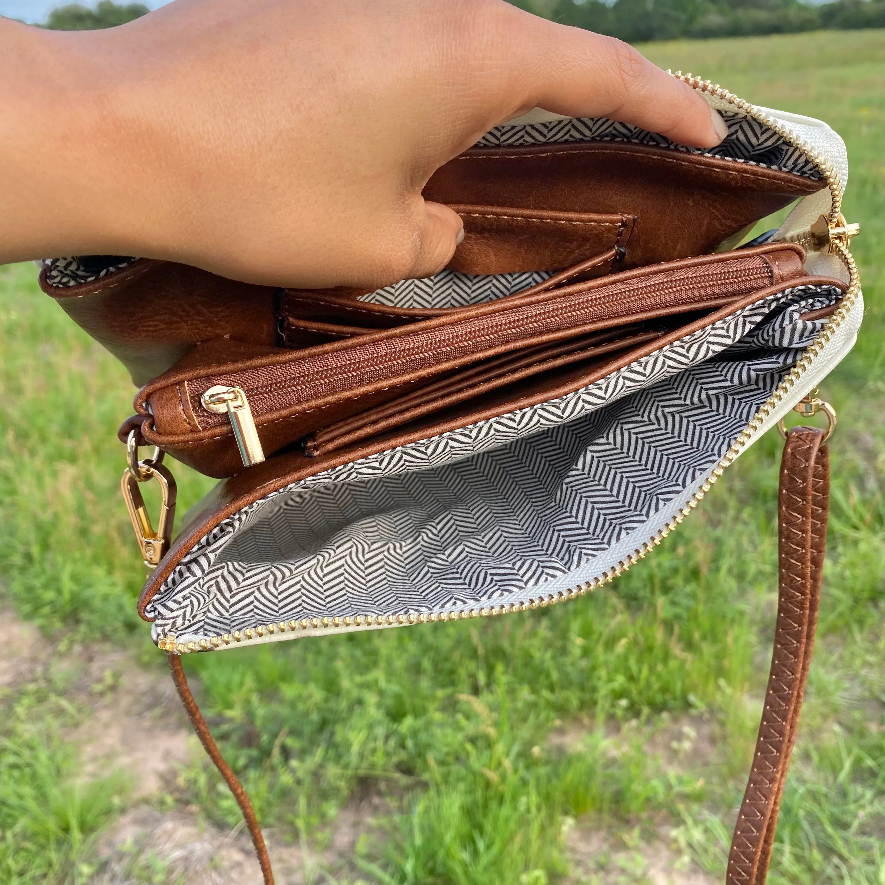 Cow Print Wristlet Crossbody