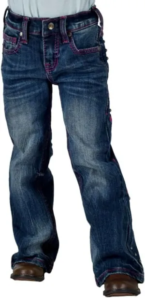 Cowgirl Tuff Western Jeans Girls Pink Arrows 9 Reg Medium Wash GJPNAW