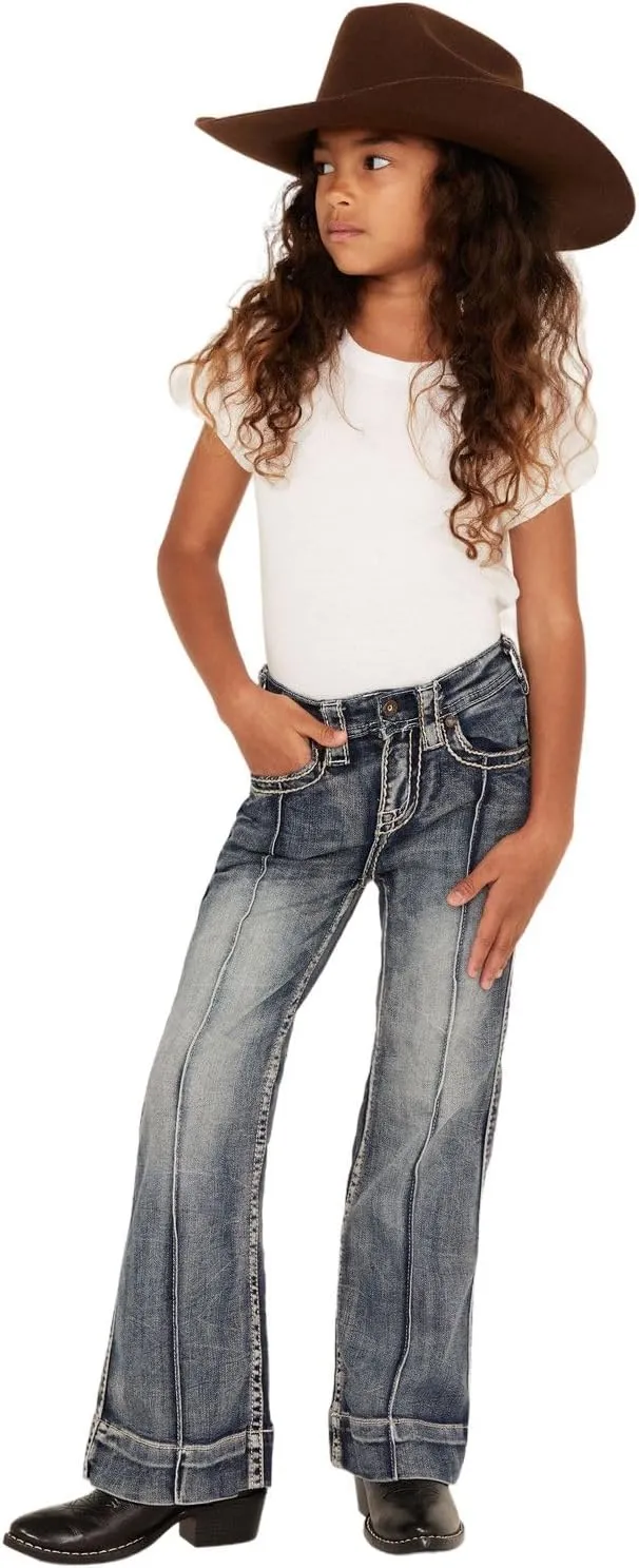 Cowgirl Tuff Western Jeans Girls Timeless Trouser Medium Wash GJTIMT
