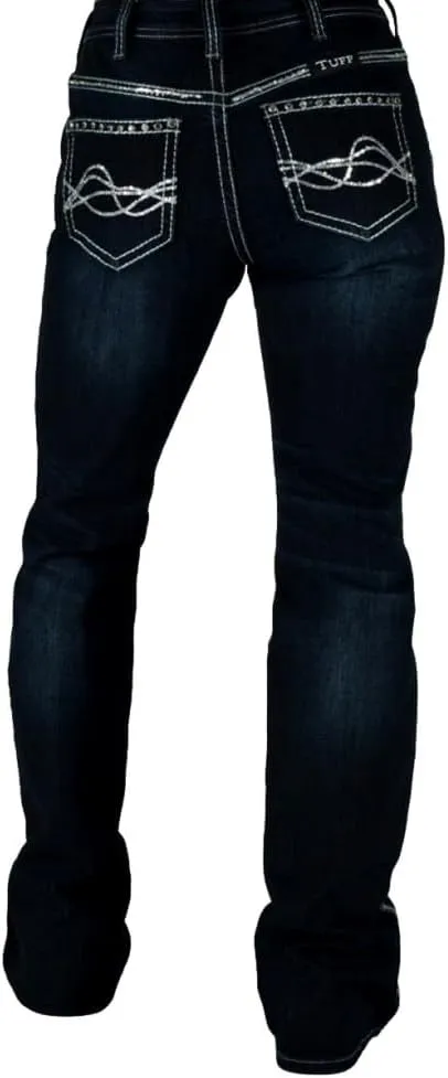 Cowgirl Tuff Western Jeans Womens Bling It On Dark Wash JBLINN