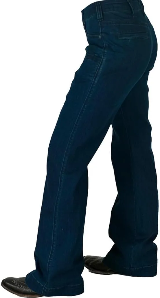 Cowgirl Tuff Western Jeans Womens Classic Wide Leg Dark Wash JCWIDE