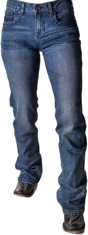 Cowgirl Tuff Western Jeans Womens Double Blues Dark Wash JDBBLZ