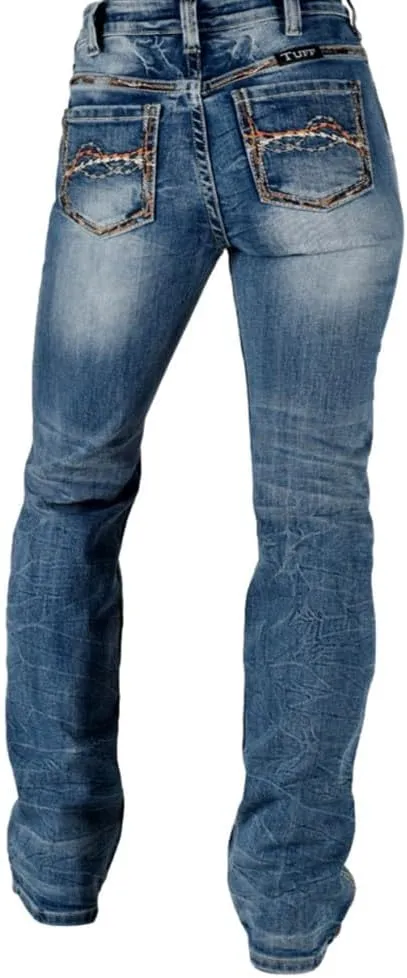 Cowgirl Tuff Western Jeans Womens Dynamo Bootcut Medium Wash JDYNAM