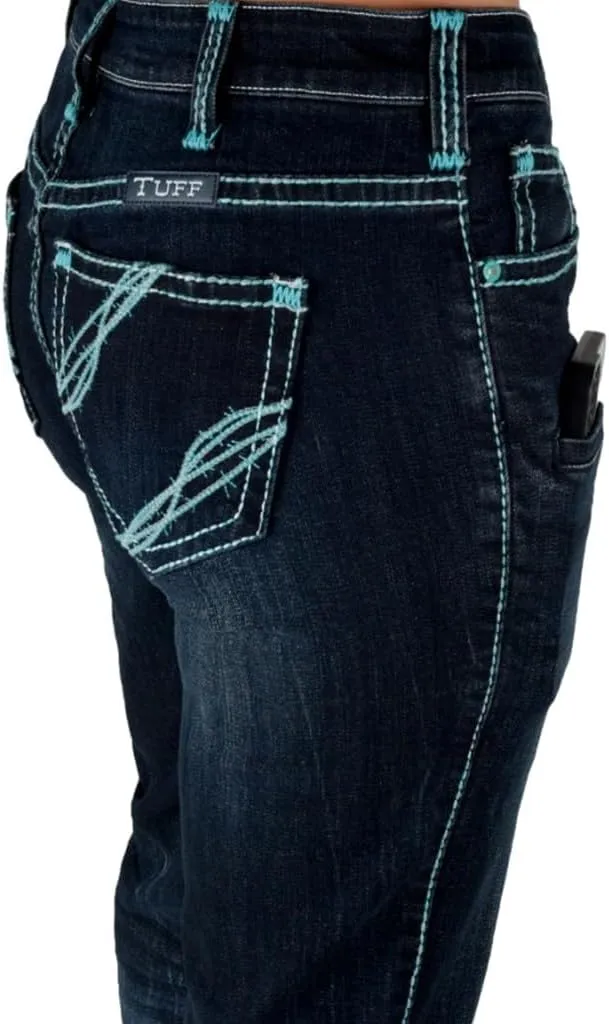 Cowgirl Tuff Western Jeans Womens Gem Bootcut Dark Wash JGEMBC