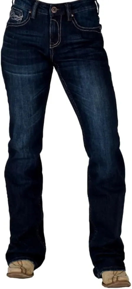 Cowgirl Tuff Western Jeans Womens Laredo Bootcut Dark Wash JLARDO