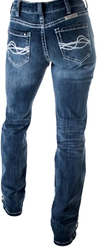 Cowgirl Tuff Western Jeans Womens Lightning Bootcut Med Wash JLGTNG
