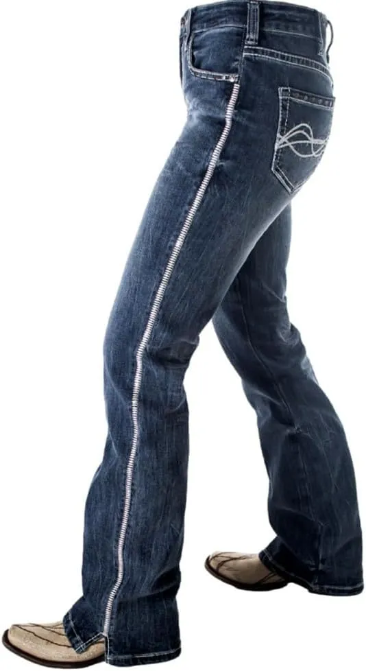 Cowgirl Tuff Western Jeans Womens Lightning Bootcut Med Wash JLGTNG