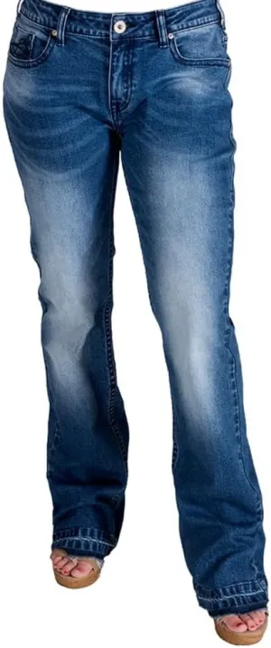 Cowgirl Tuff Western Jeans Womens Loosen Up Medium Wash JLSNUP