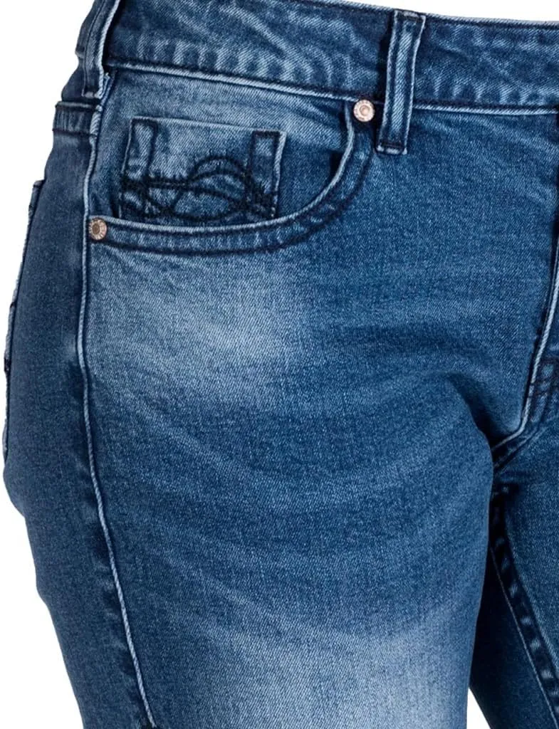 Cowgirl Tuff Western Jeans Womens Loosen Up Medium Wash JLSNUP