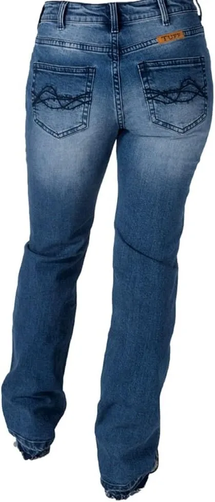 Cowgirl Tuff Western Jeans Womens Loosen Up Medium Wash JLSNUP
