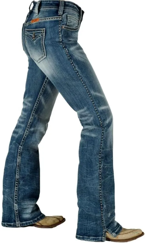 Cowgirl Tuff Western Jeans Womens Palomino Bootcut Med Wash JPALIN