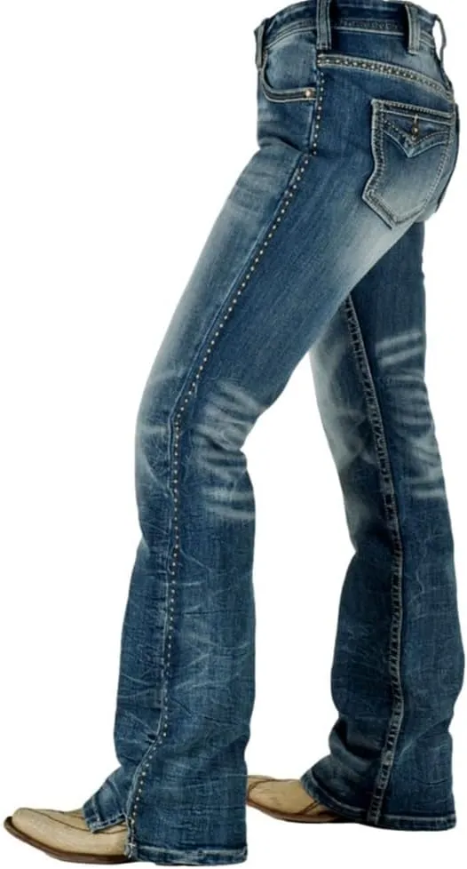 Cowgirl Tuff Western Jeans Womens Palomino Bootcut Med Wash JPALIN