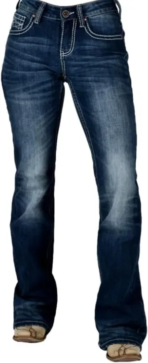 Cowgirl Tuff Western Jeans Womens Peacekeeper Dark Wash JPCKPR