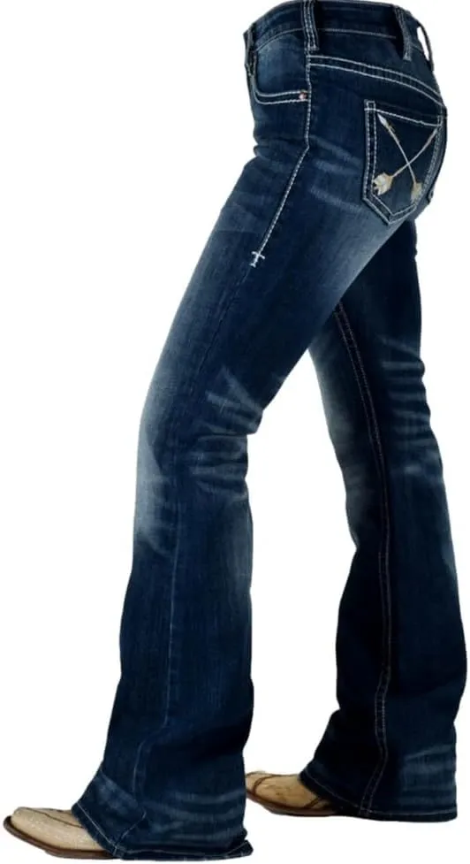 Cowgirl Tuff Western Jeans Womens Peacekeeper Dark Wash JPCKPR