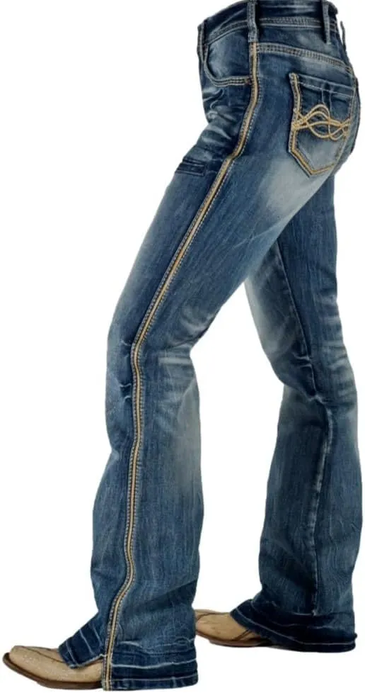Cowgirl Tuff Western Jeans Womens Twister Bootcut Medium Wash JTWISR