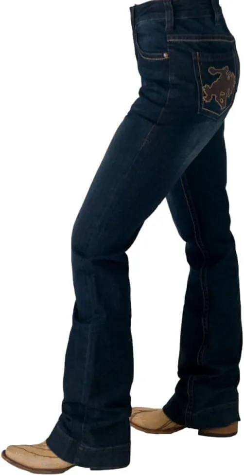 Cowgirl Tuff Western Jeans Womens Wild Wooly Relaxed Dark Wash JWWREX