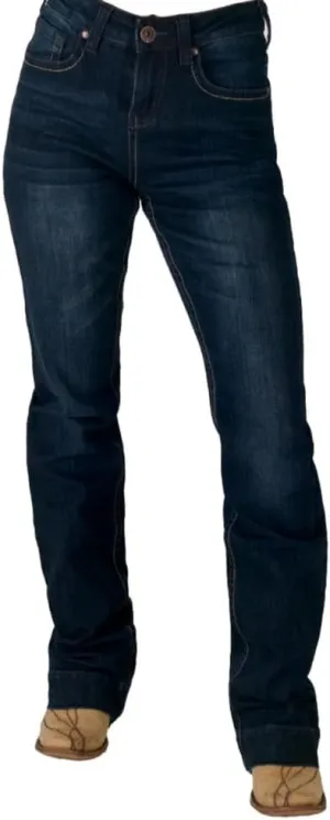 Cowgirl Tuff Western Jeans Womens Wild Wooly Relaxed Dark Wash JWWREX