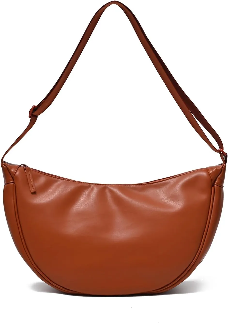 Crescent Bag for Women Men PU Leather Crossbody Bag Large Dumpling Bag Lightweight Hobo Sling bag Shoulder Bag