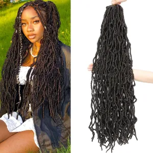 Crochet Faux Locs Crochet Hair Pre looped, 24 Inch 6 Packs Soft Locs,4# Color Prelooped Faux Locs Crochet Hair For Black Women,Lightweight(24",6packs 4#)