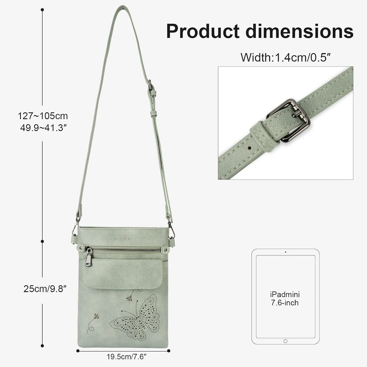 Crossbody Bag for women, Vegan Leathe Cross body Purse with Adjustable Strap, Multi Pocket Shoulder Handbag