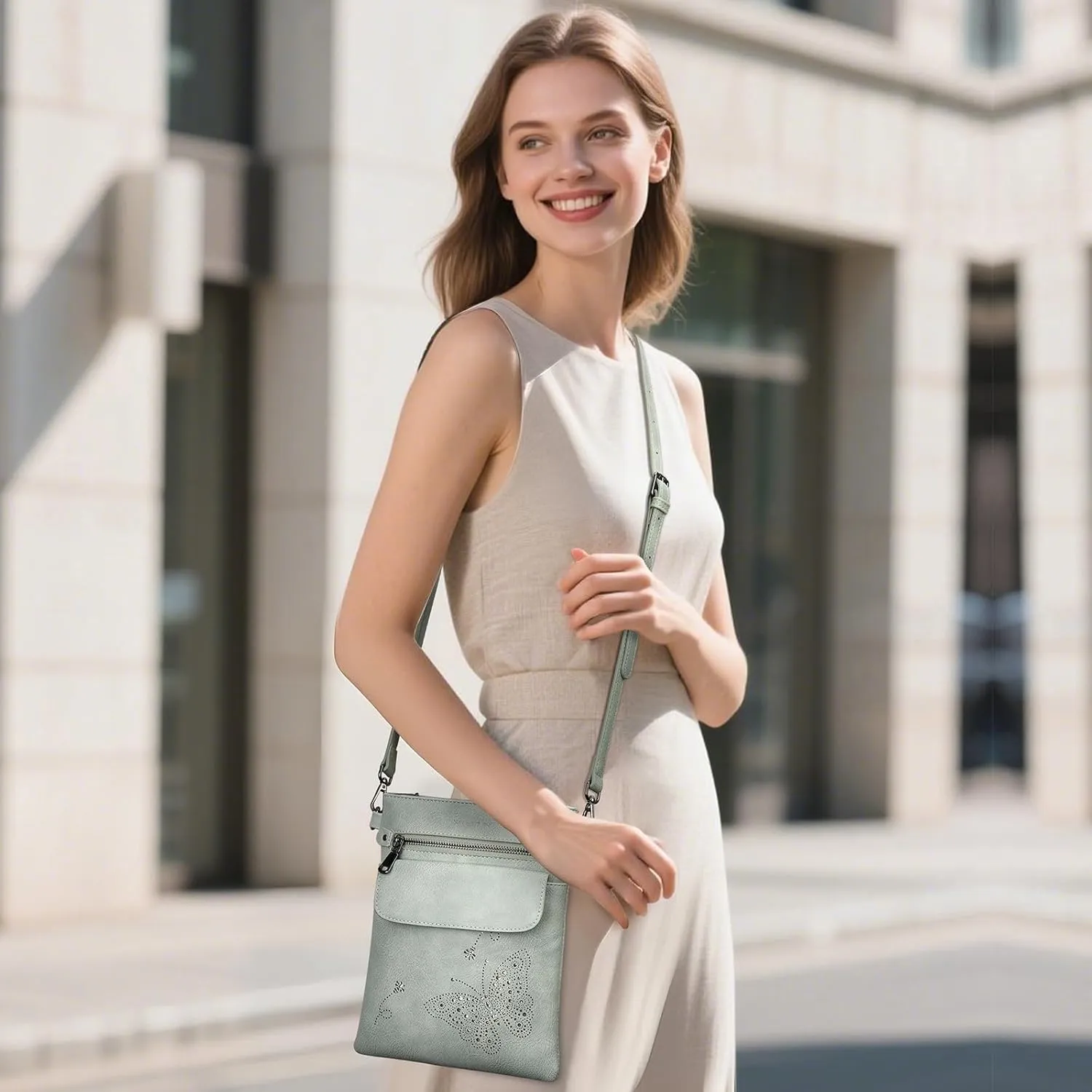 Crossbody Bag for women, Vegan Leathe Cross body Purse with Adjustable Strap, Multi Pocket Shoulder Handbag