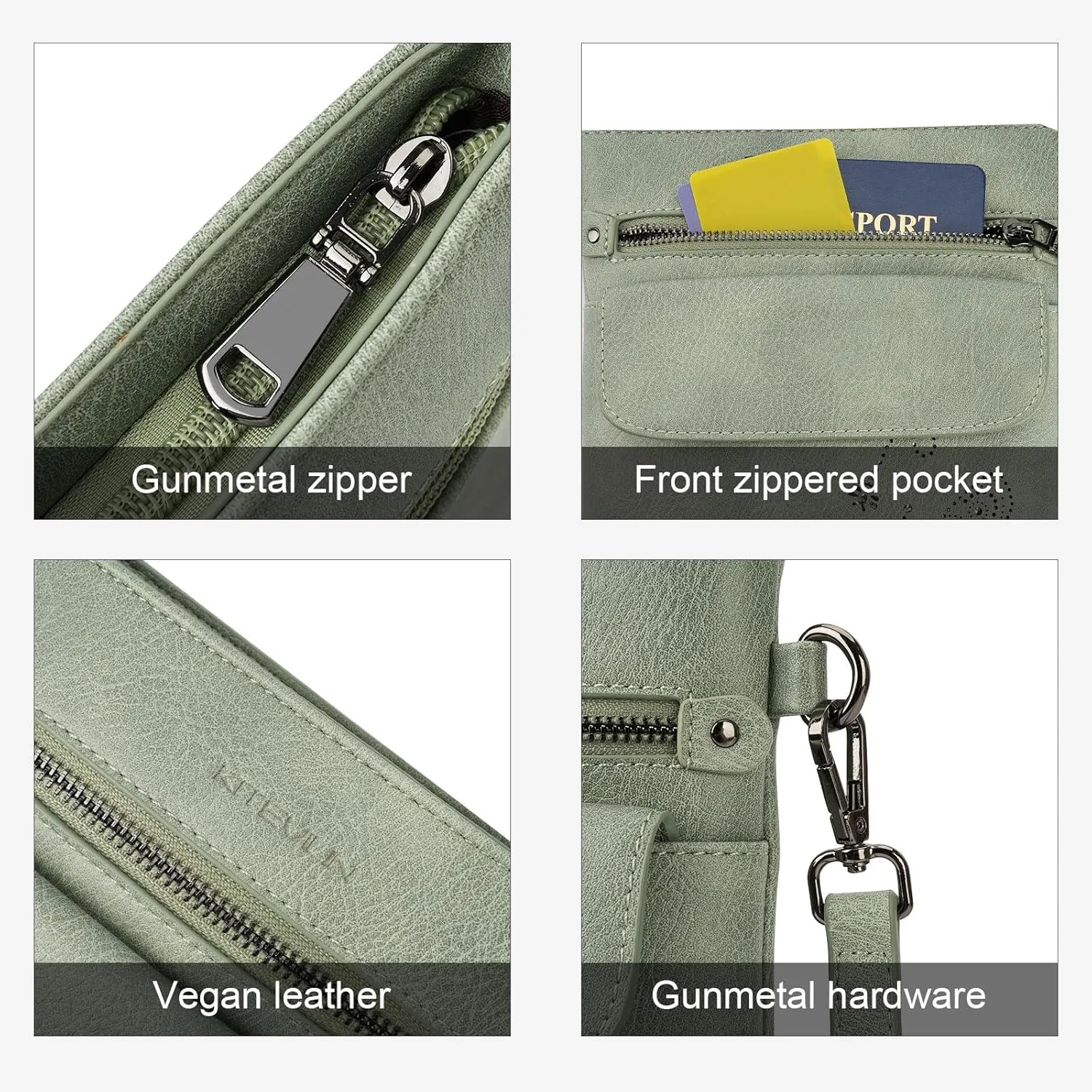 Crossbody Bag for women, Vegan Leathe Cross body Purse with Adjustable Strap, Multi Pocket Shoulder Handbag