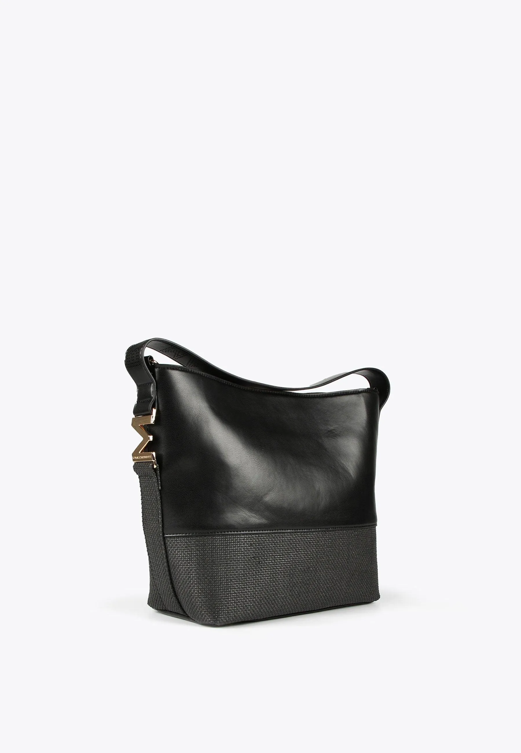 Crossbody bag in contrasting materials