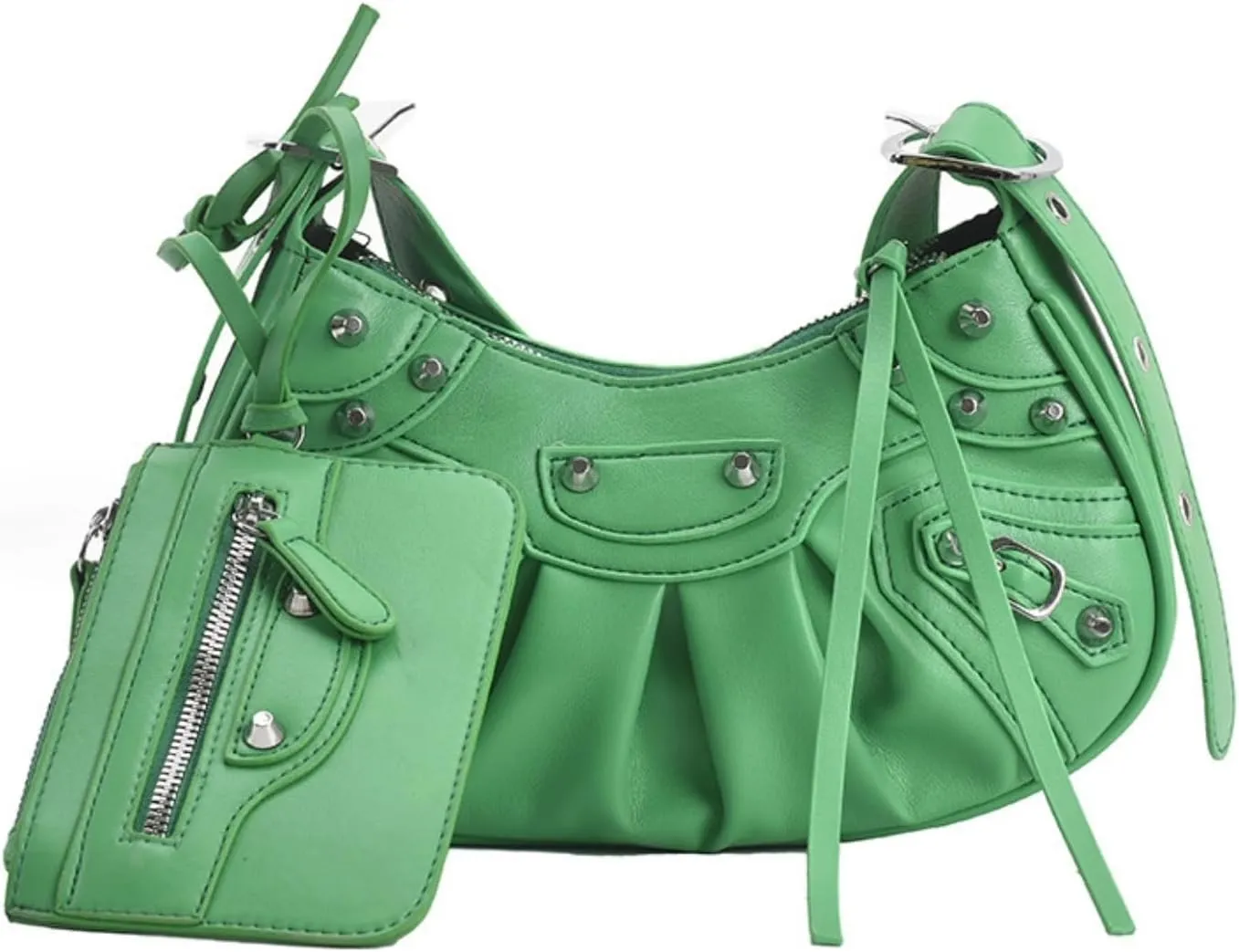 Crossbody Bags For Women 2 Set with Small Purse Rivet Shoulder Bag Adjustable Strap PU Leather Trendy Handbags