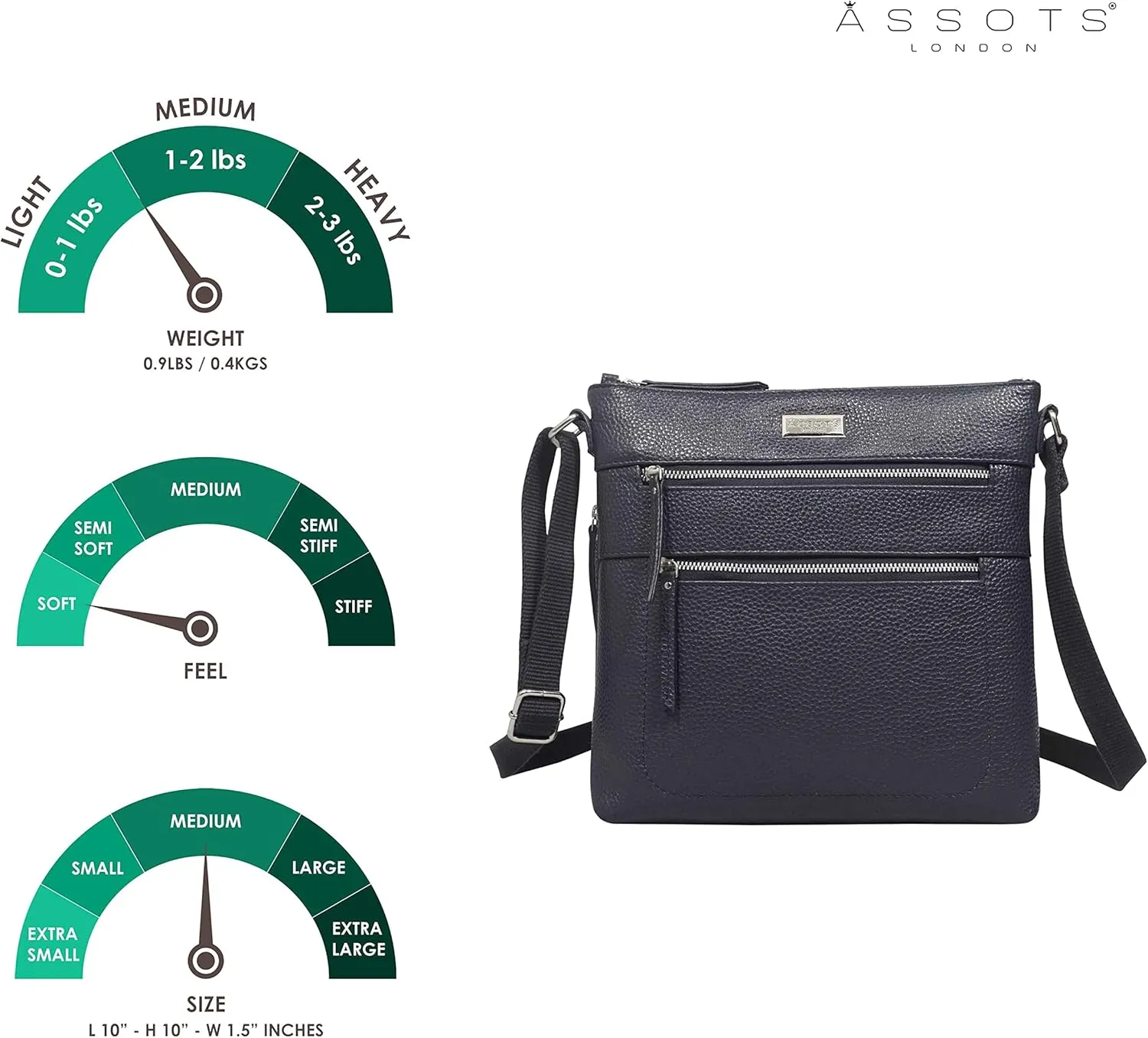 Crossbody Bags for Women – Real Leather Purses with RFID Protection, Multiple Pockets and Adjustable Strap