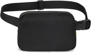 Crossbody Fanny Pack with Adjustable Strap, Belt Bag for Running, Hiking, Travel & Workout – Bum Bag for Men & Women (Black)
