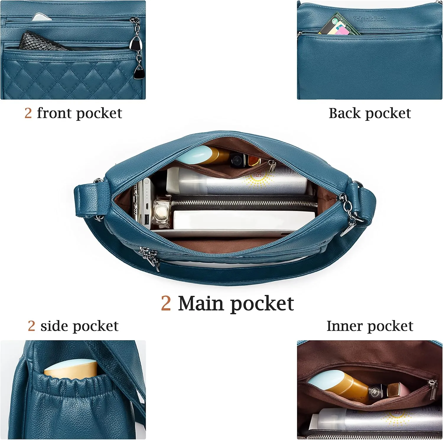 Crossbody Purse for Women Ladies Soft PU Leather Shoulder Bag Medium Roomy Handbag Fashion Tote Top Handle Satchel