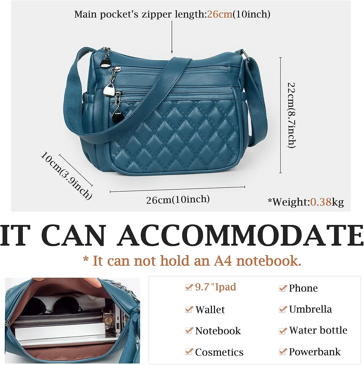 Crossbody Purse for Women Ladies Soft PU Leather Shoulder Bag Medium Roomy Handbag Fashion Tote Top Handle Satchel