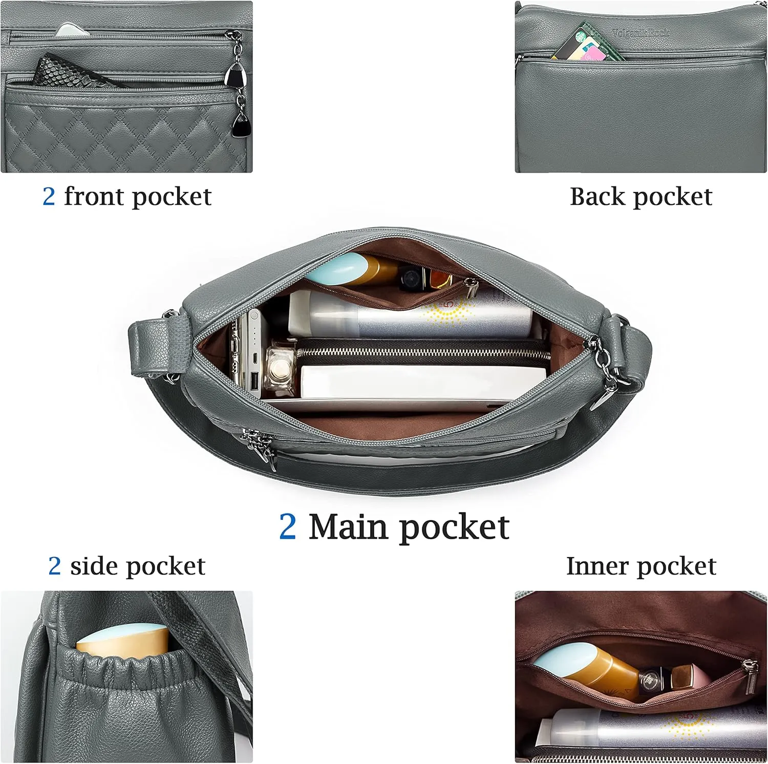 Crossbody Purse for Women Ladies Soft PU Leather Shoulder Bag Medium Roomy Handbag Fashion Tote Top Handle Satchel