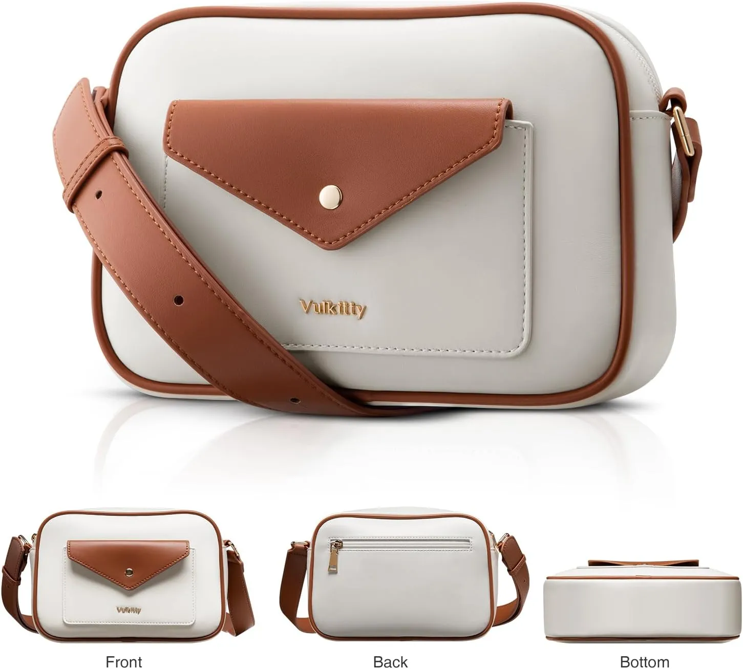 Crossbody Purse for Women's Travel and Daily Life Trendy Small Leather Shoulder Bag with Wide Strap