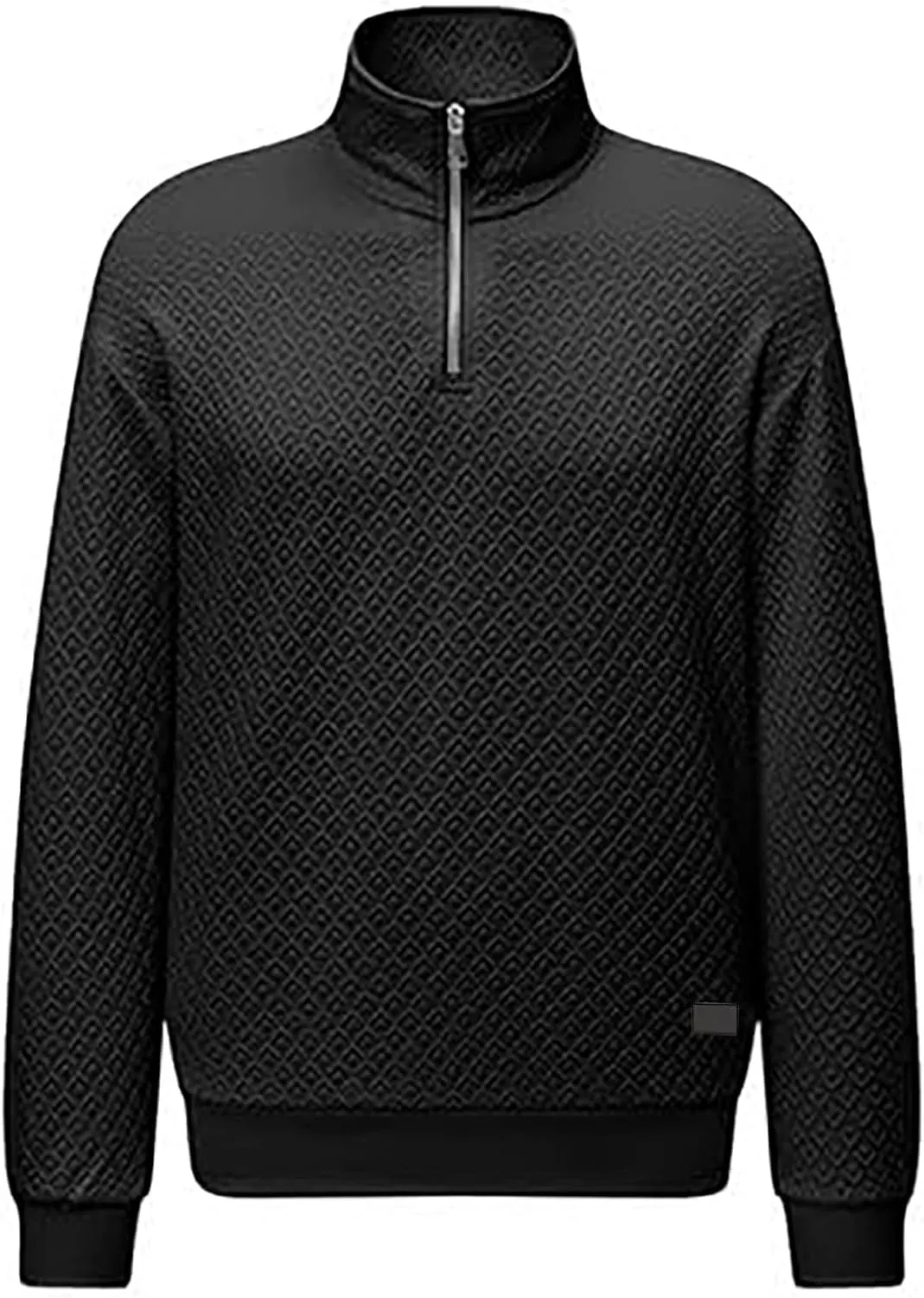 Ctreela Designer Textured Golf Shirt for Men Knit Polo Shirt Casual Long Sleeve Polo Sweater Dress 1/4 Zip Collar Shirts