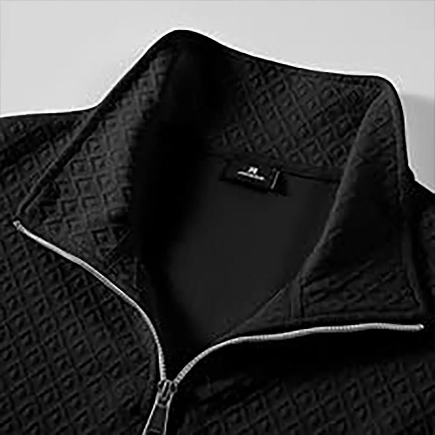 Ctreela Designer Textured Golf Shirt for Men Knit Polo Shirt Casual Long Sleeve Polo Sweater Dress 1/4 Zip Collar Shirts