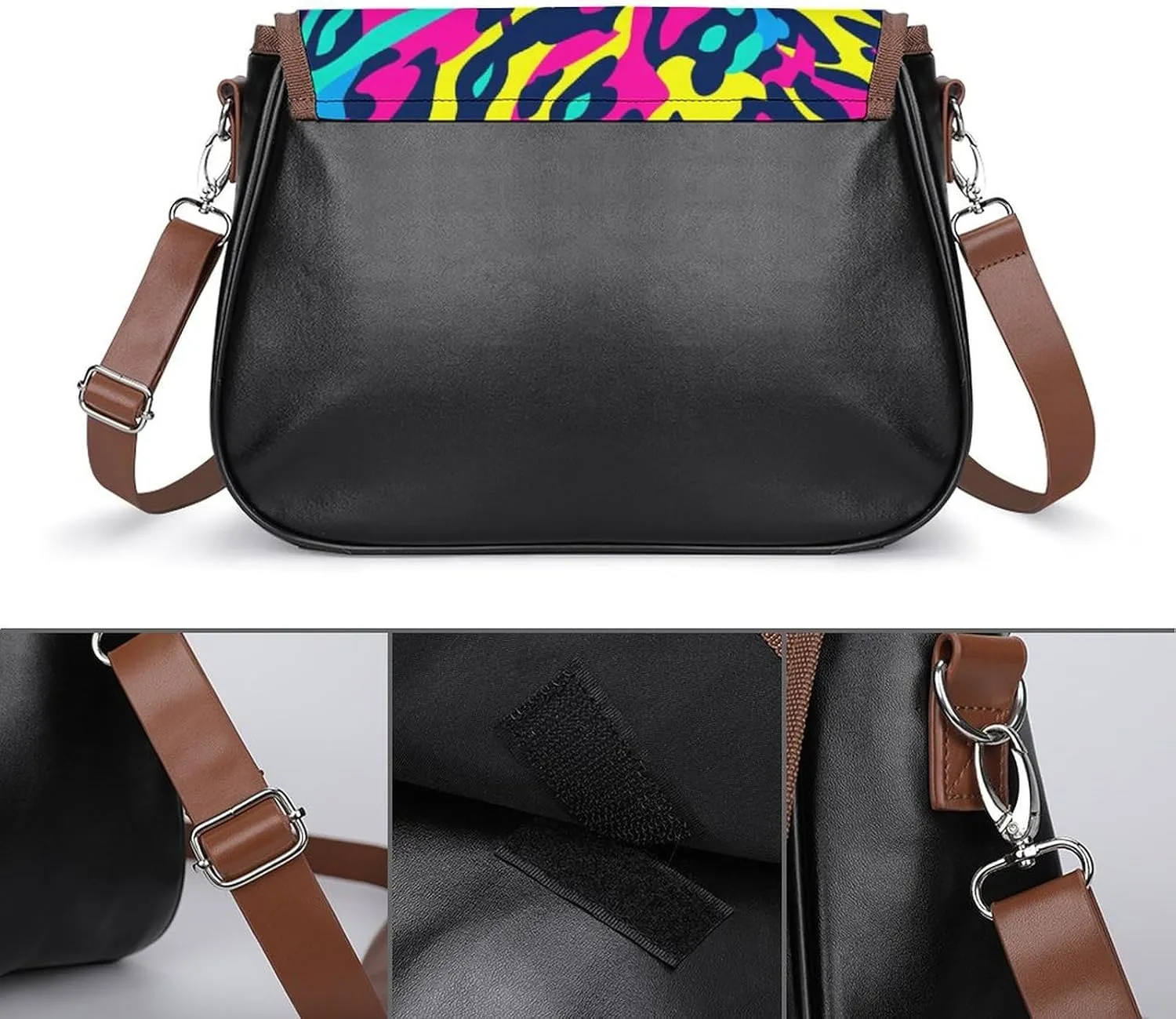 Cute Bear Crossbody Bag Leather Crossbody Bag,flapover Crossbody Bag,crossover Shoulder Bag with Adjustable Strap