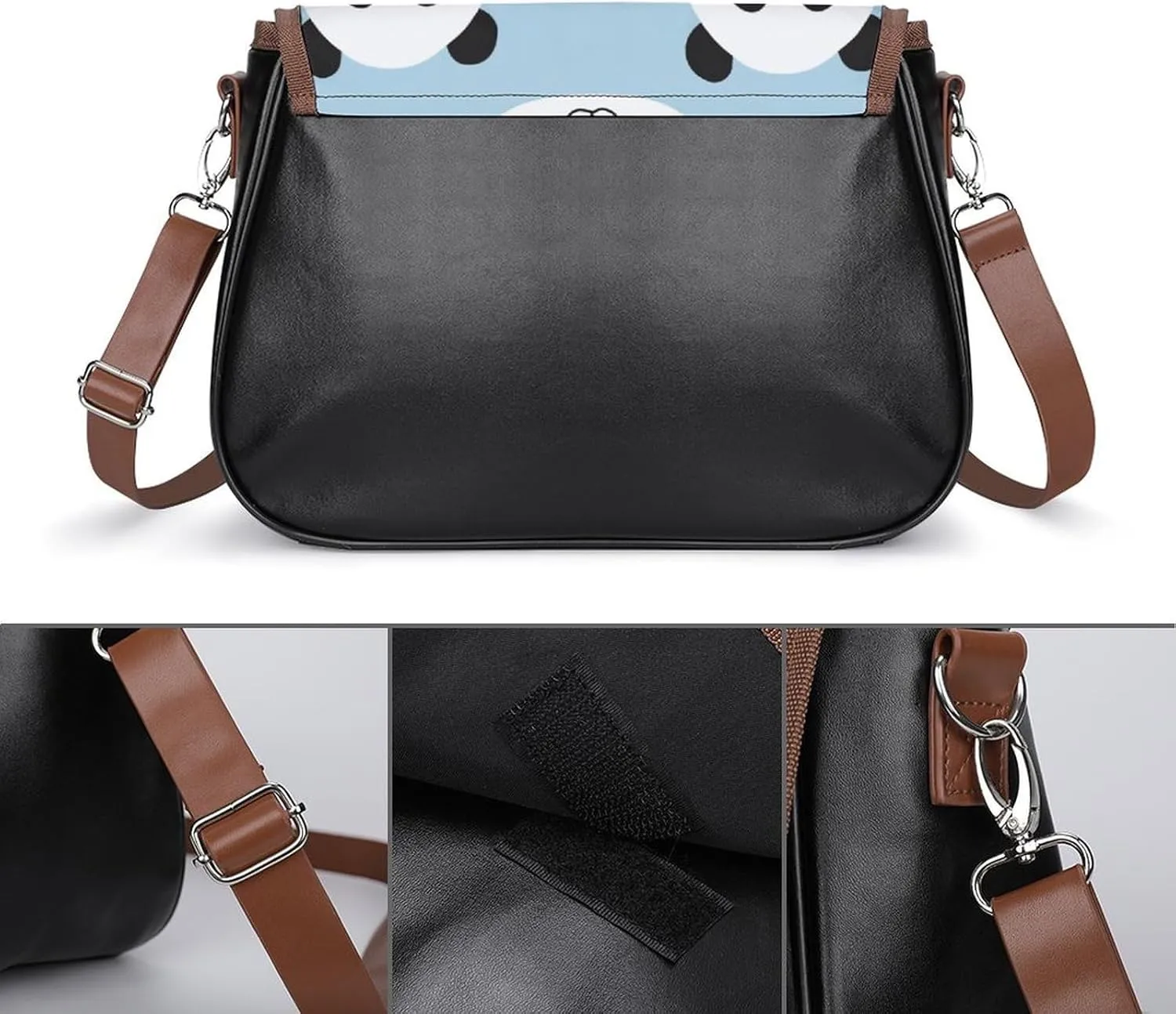 Cute Bear Crossbody Bag Leather Crossbody Bag,flapover Crossbody Bag,crossover Shoulder Bag with Adjustable Strap