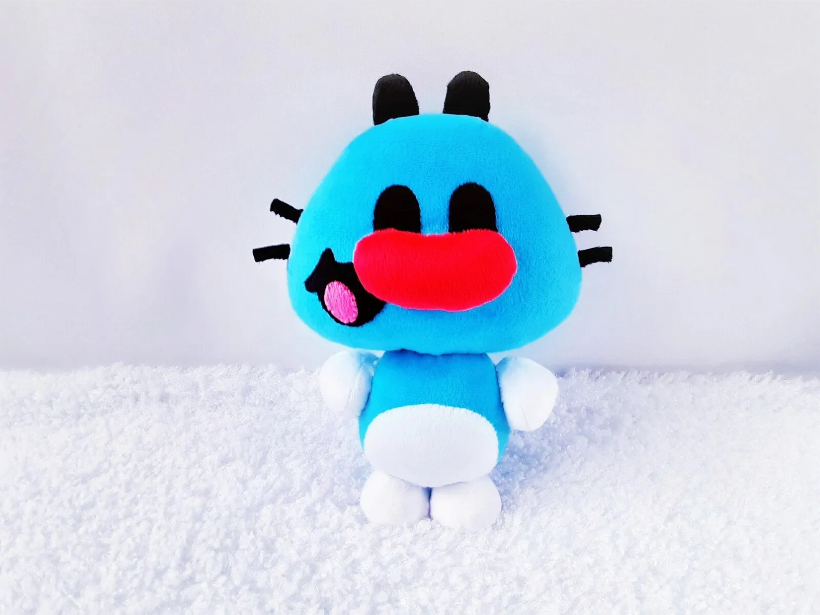 Cute blue cat plush