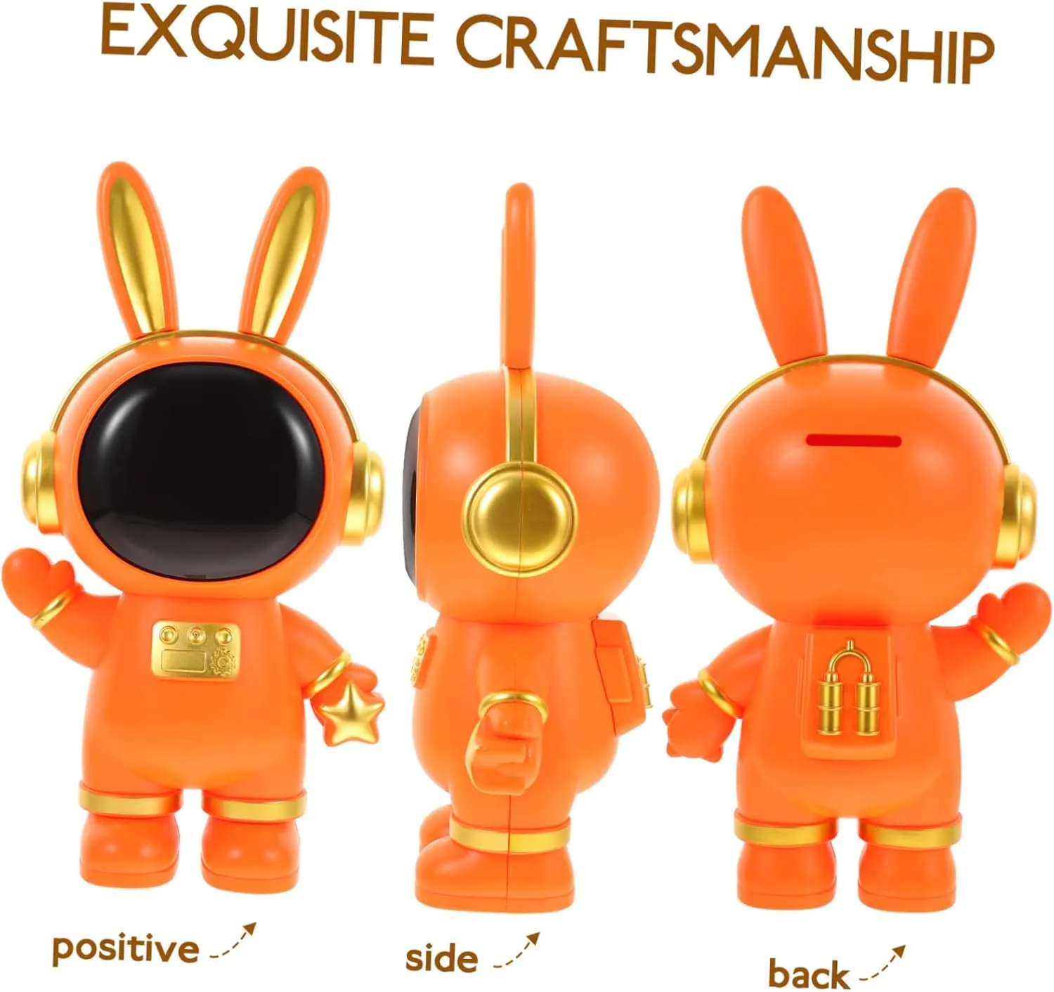 Cute Bunny Money Bank Adorable Jar Space-Themed Boys and Girls Savings Box for Boys Easy to Clean Design Charming Decorative