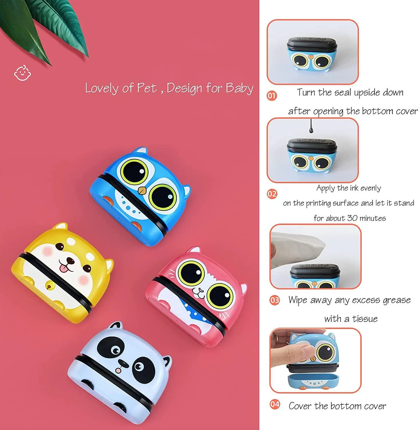 Cute Cartoon Children Seal Student Name Stamp Custom Name Seal