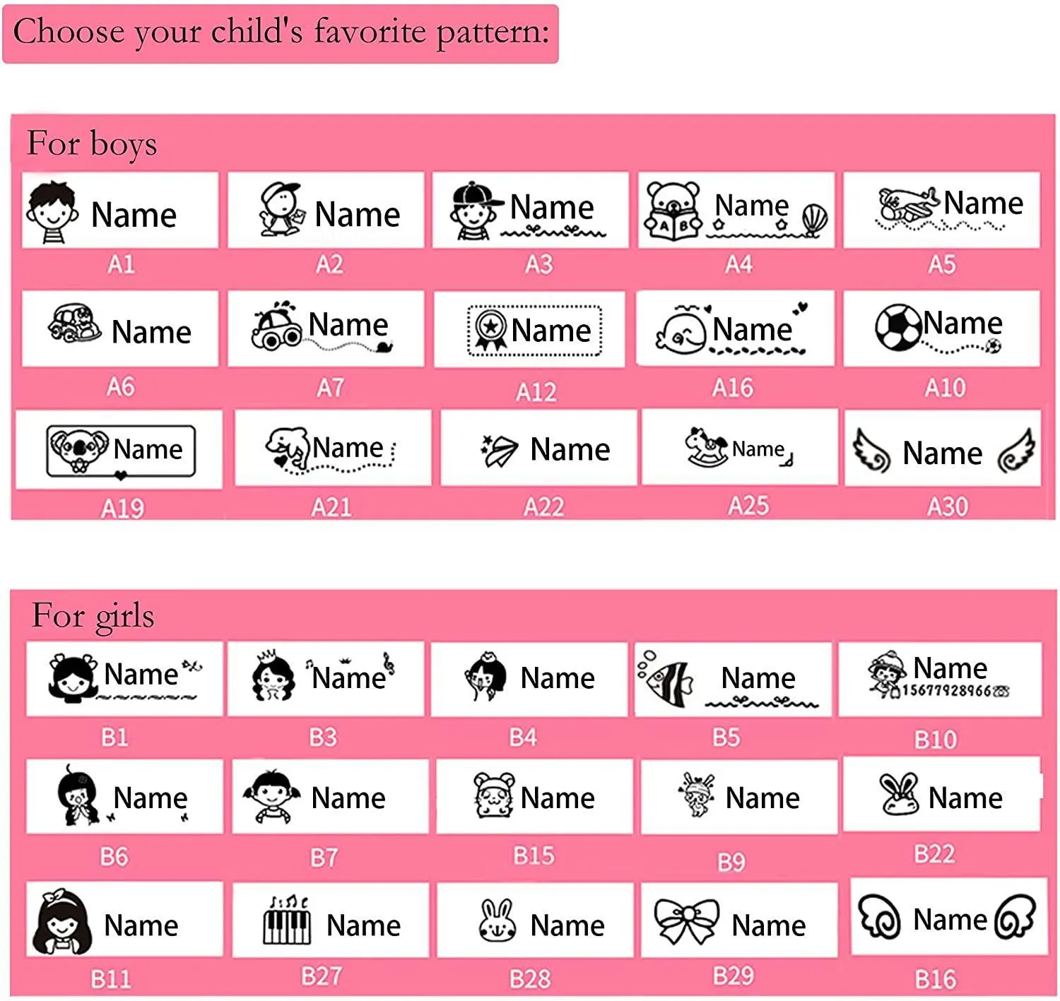 Cute Cartoon Children Seal Student Name Stamp Custom Name Seal